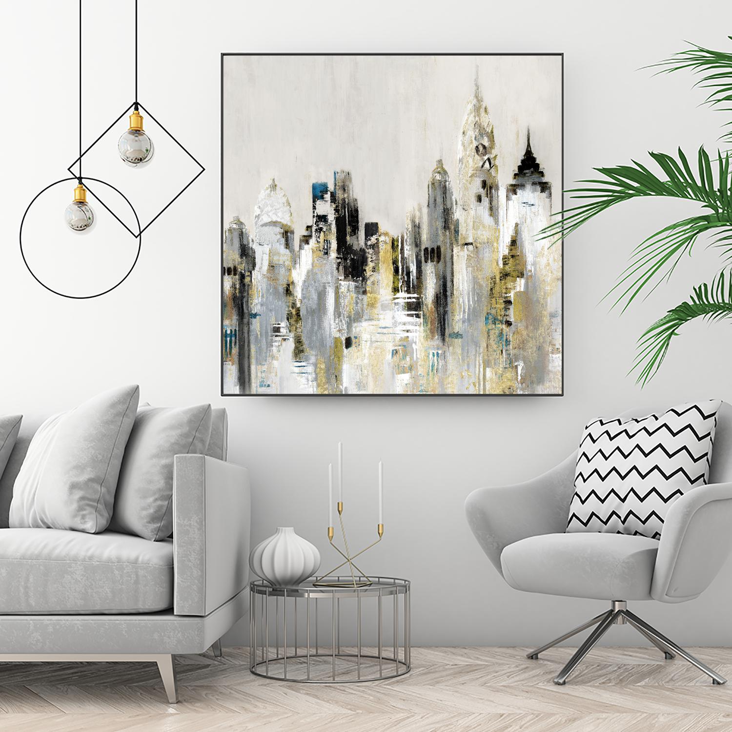 Golden Cityscape by Valeria Mravyan on GIANT ART - gold city scene