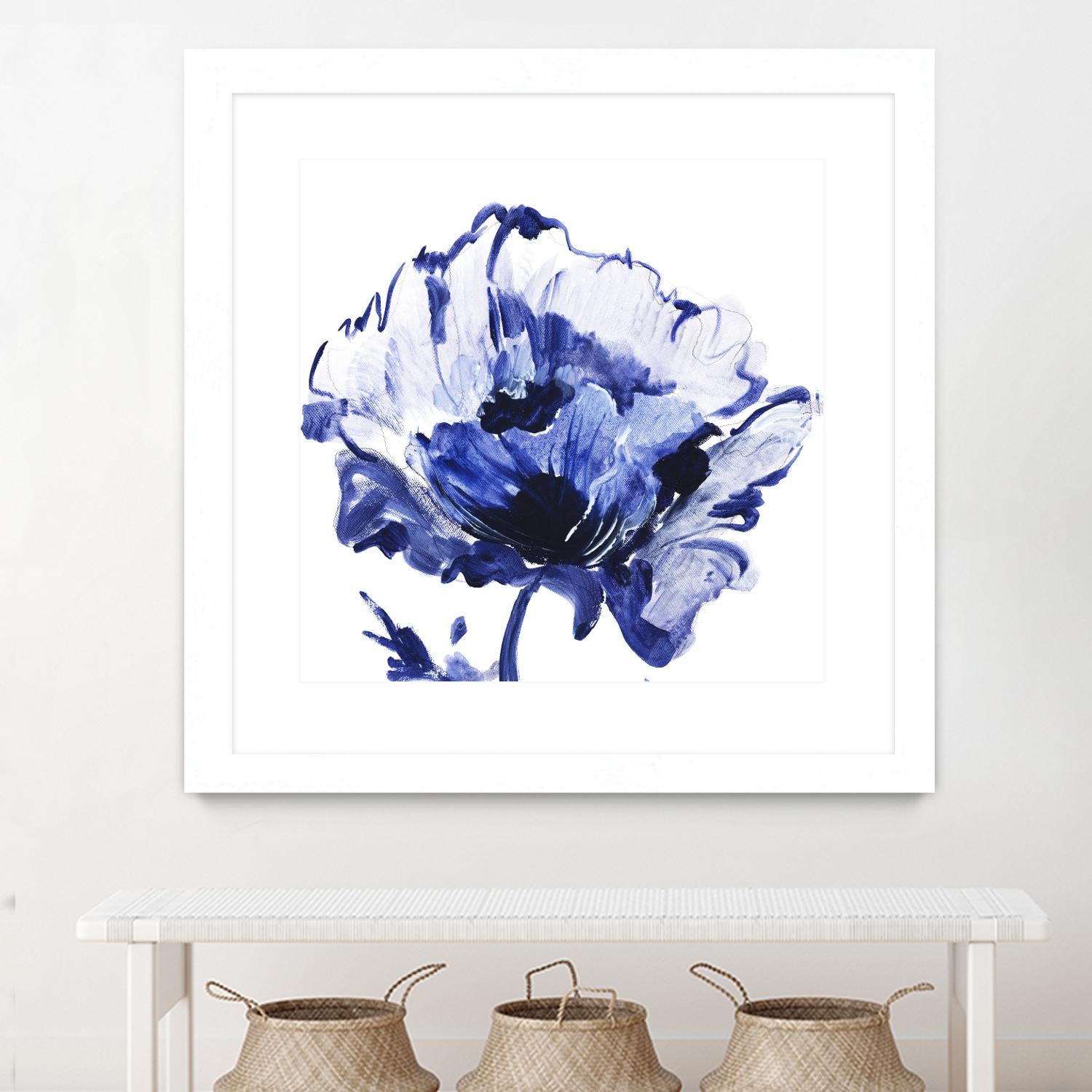 Indigo Flower I by Valeria Mravyan on GIANT ART - white floral