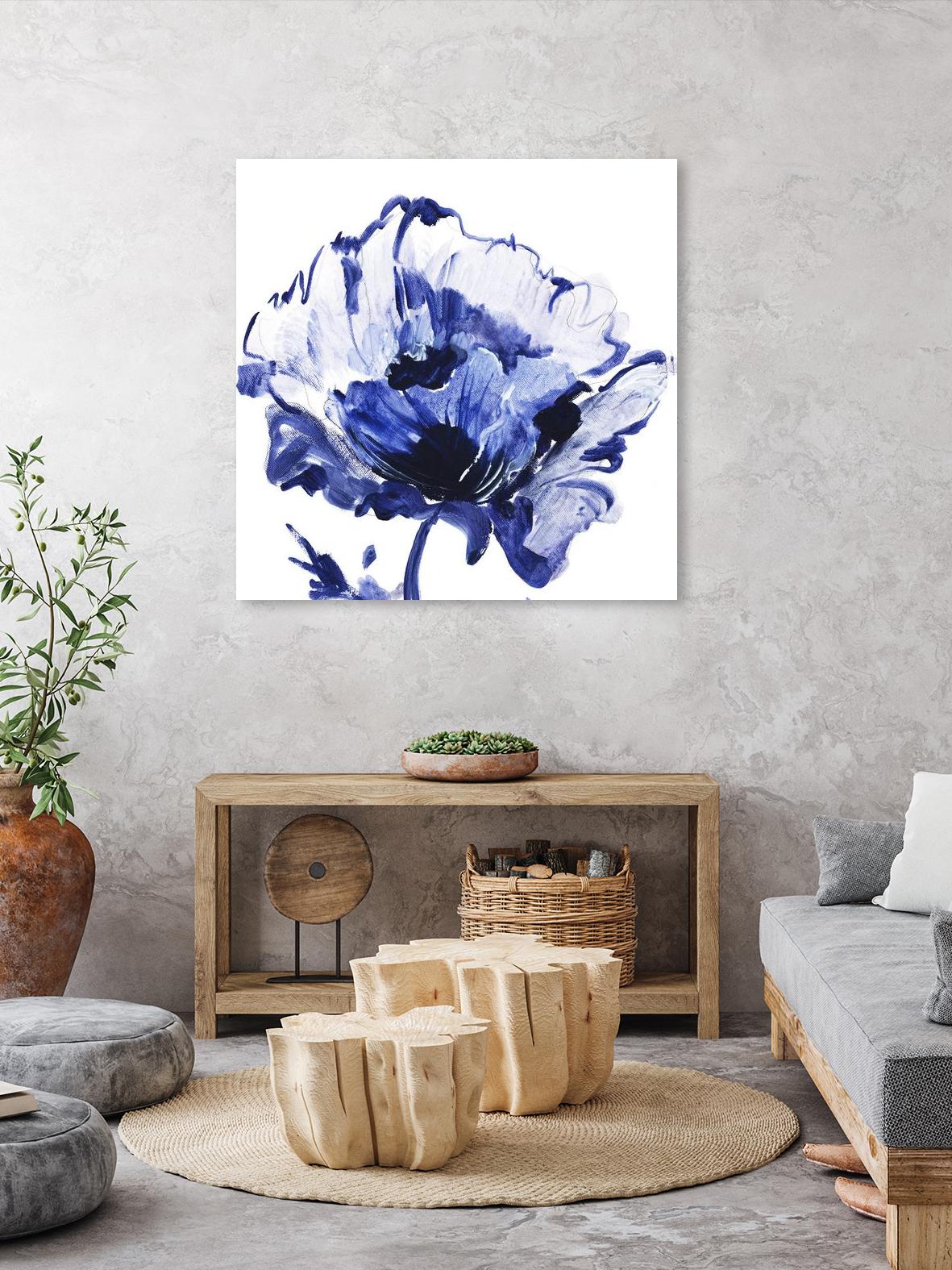 Indigo Flower I by Valeria Mravyan on GIANT ART - white floral