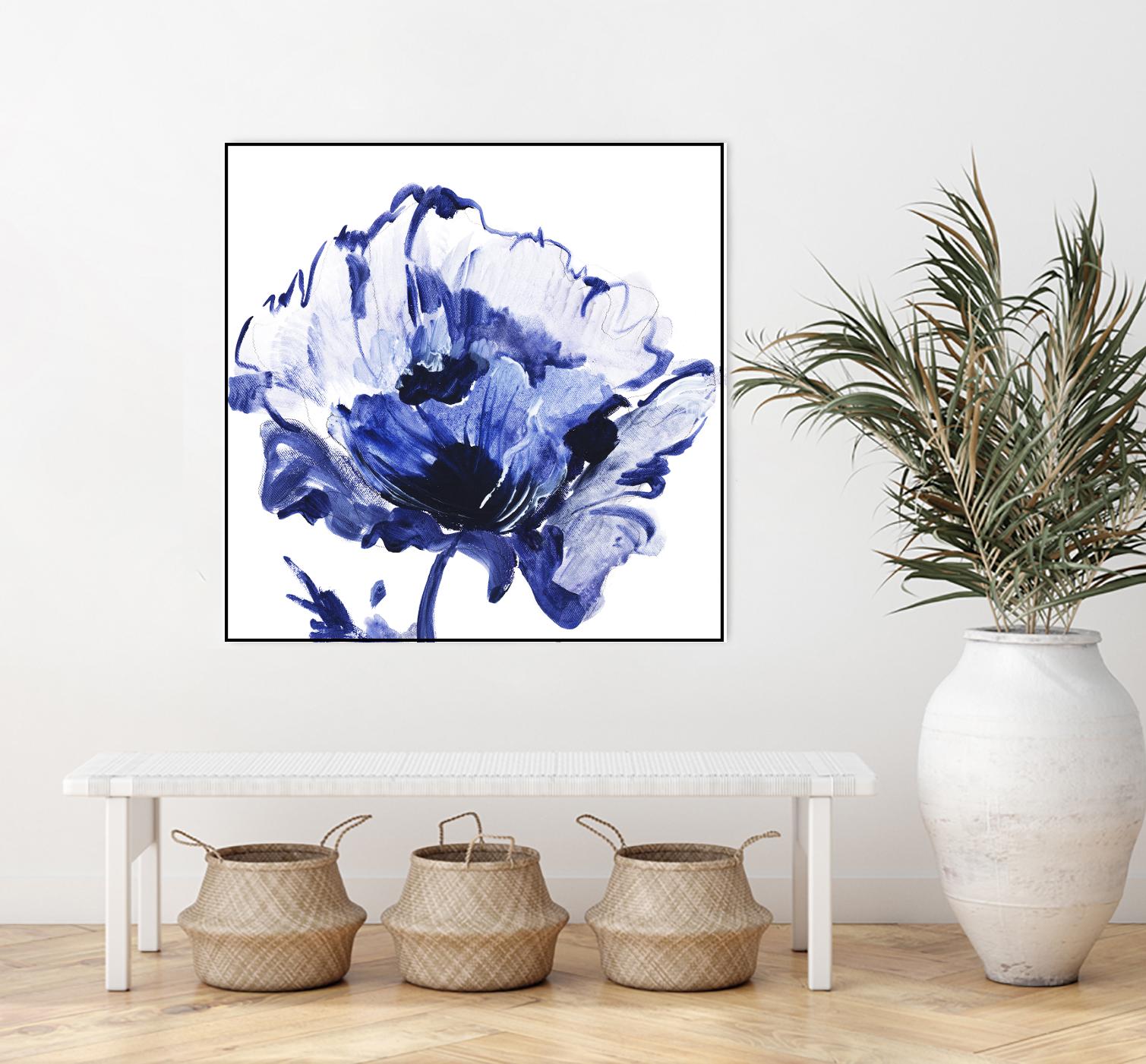 Indigo Flower I by Valeria Mravyan on GIANT ART - white floral