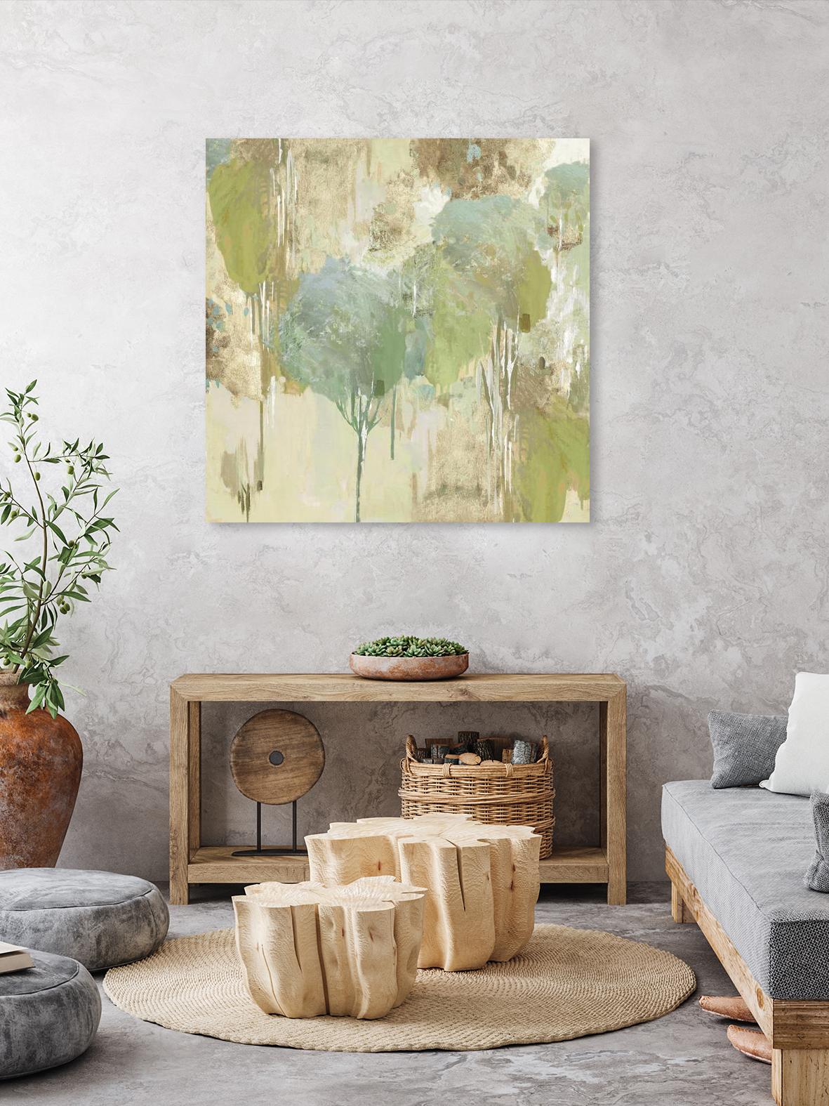 Teal Forest I by Valeria Mravyan on GIANT ART - beige abstract