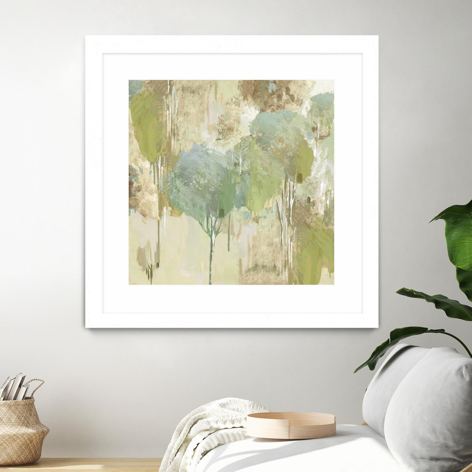 Teal Forest I by Valeria Mravyan on GIANT ART - beige abstract