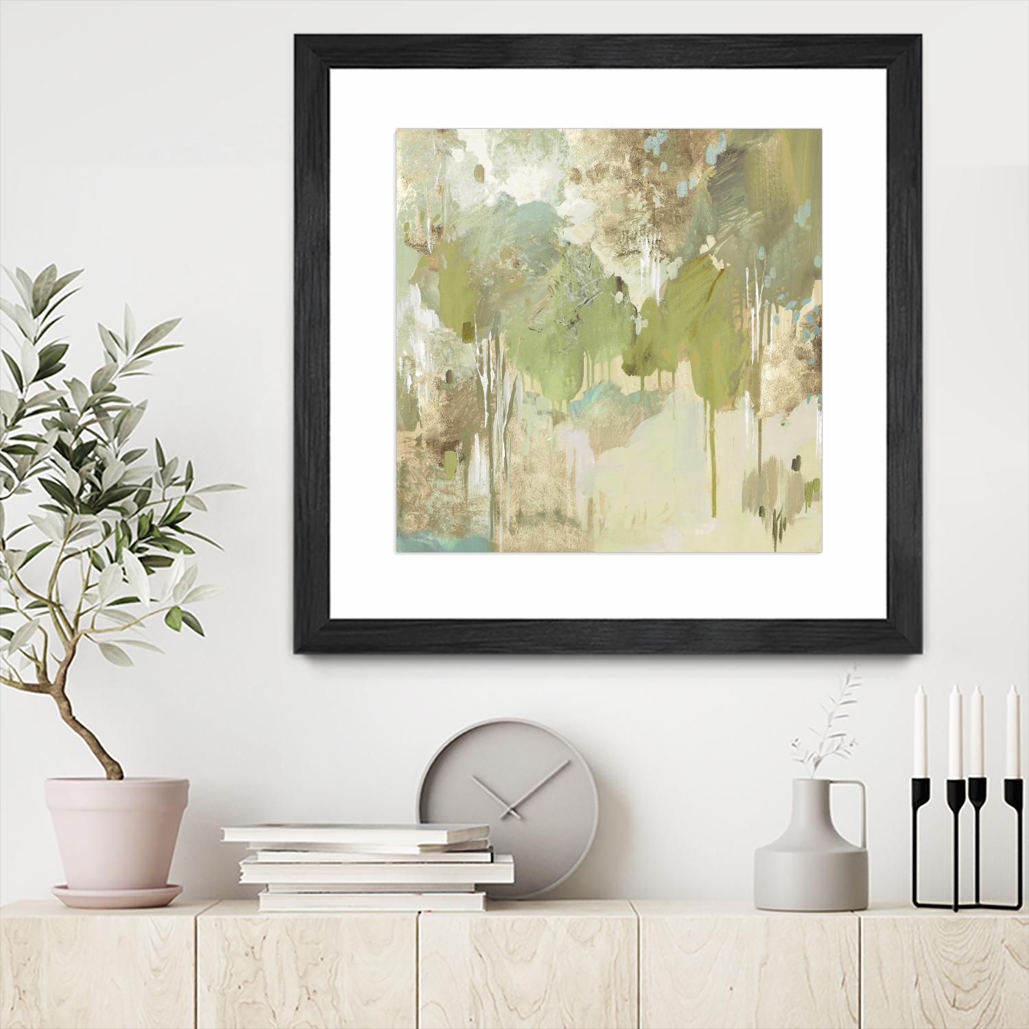 Teal Forest II by Valeria Mravyan on GIANT ART - beige abstract
