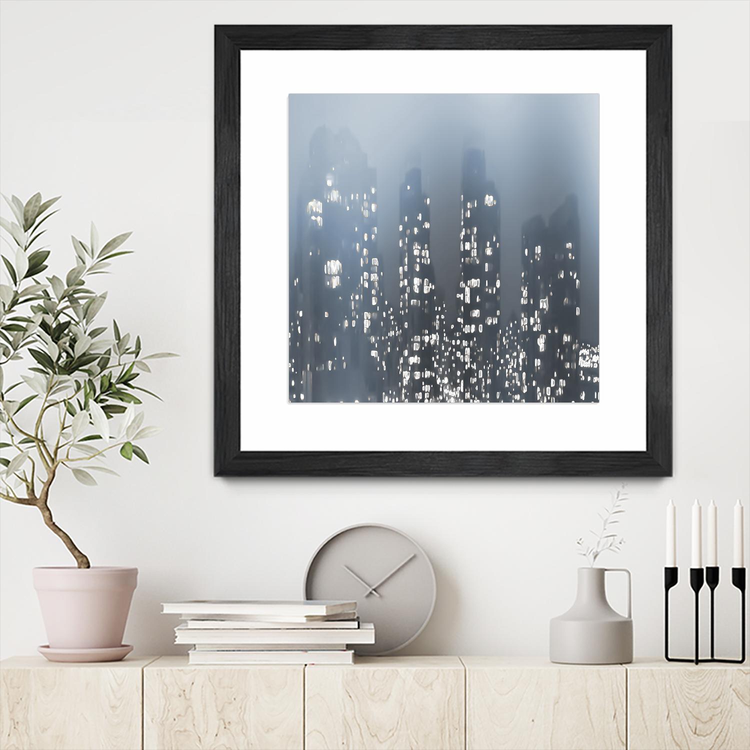 Dark City by Norm Stelfox on GIANT ART - white city scene