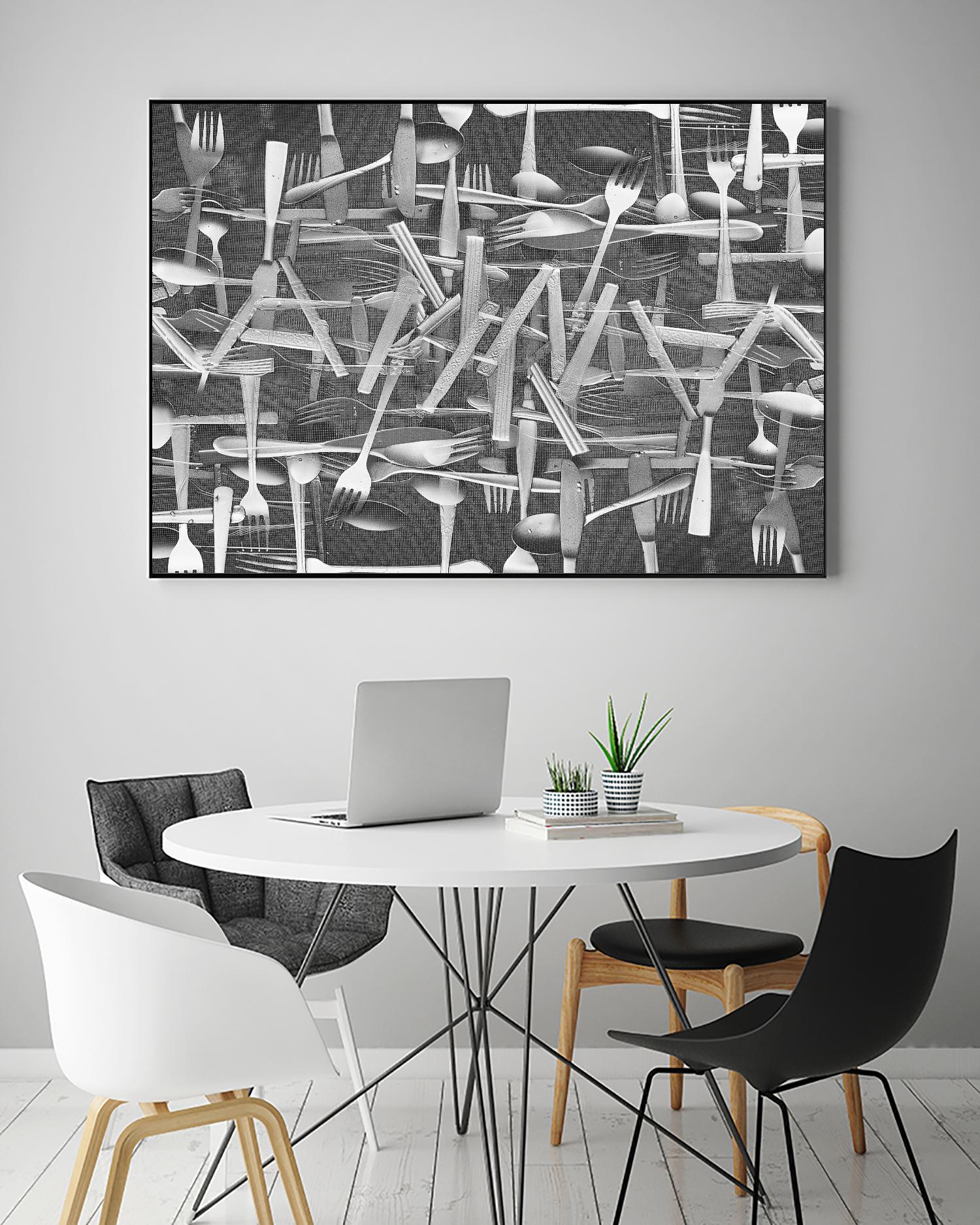 DINNER I by Norm Stelfox on GIANT ART - grey kitchen