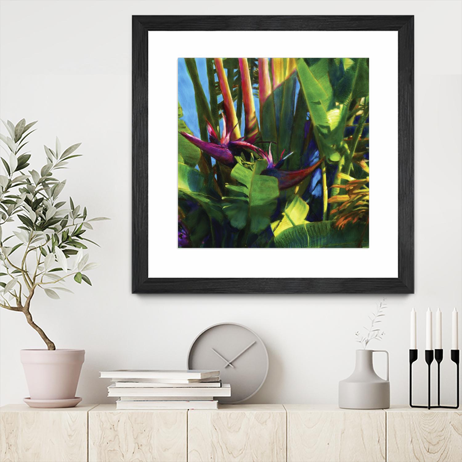 Waters Palm I by Rick Novak on GIANT ART - blue tropical