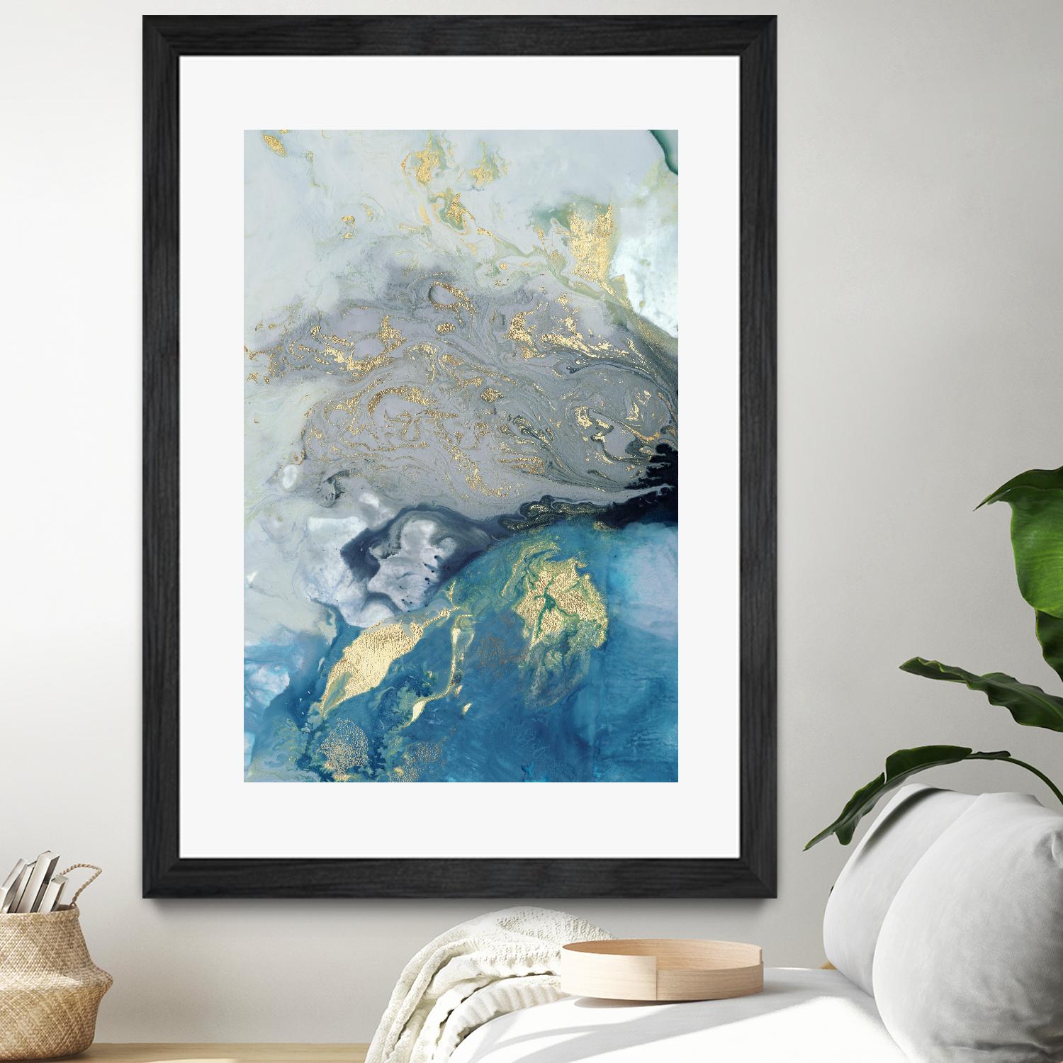 Ocean Splash I by PI Studio on GIANT ART - blue abstract