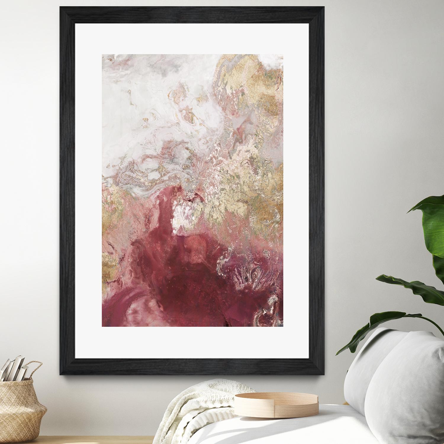 Ocean Splash II Crimson Version by PI Studio on GIANT ART - gold abstract