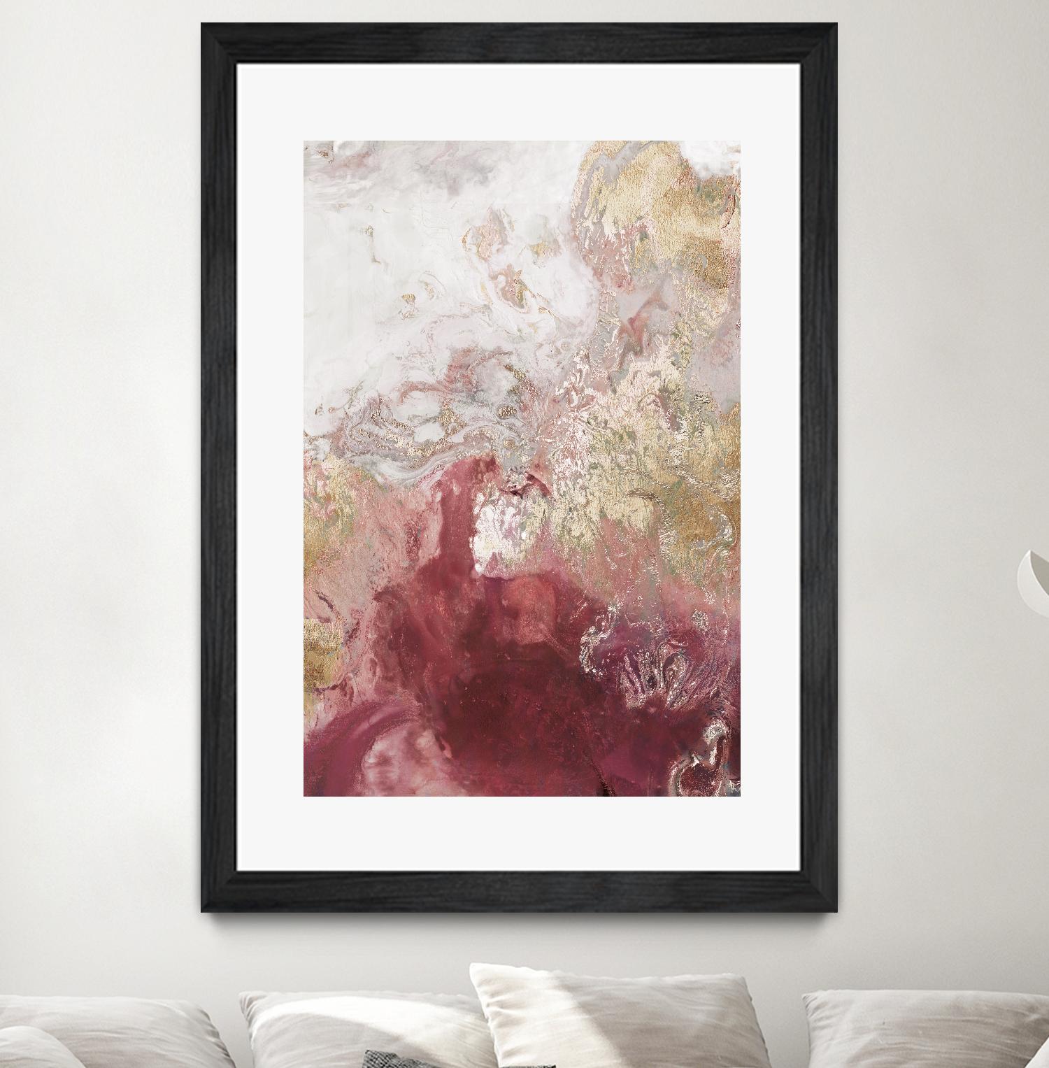 Ocean Splash II Crimson Version by PI Studio on GIANT ART - gold abstract