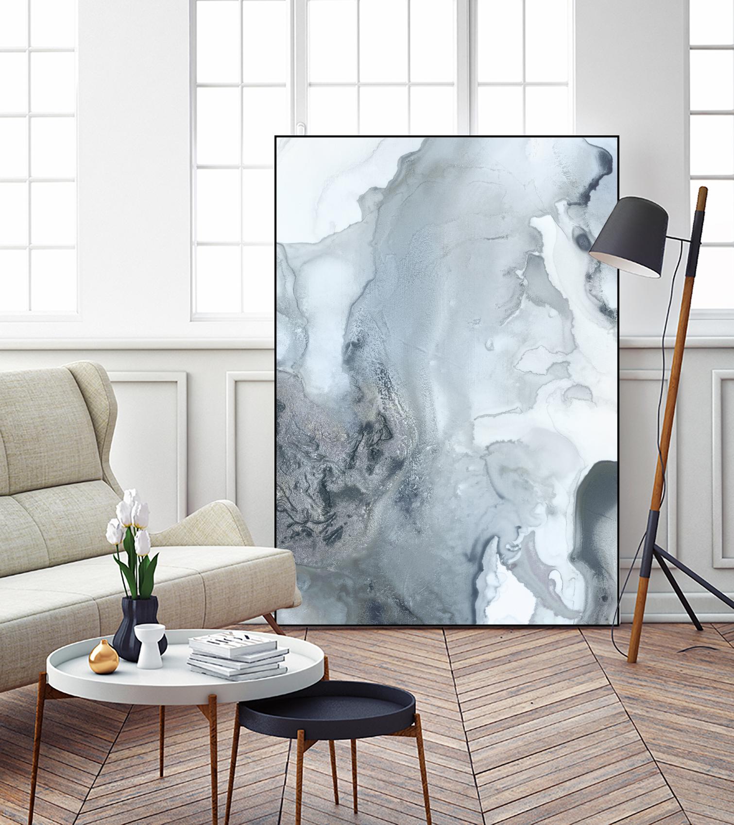 Mint Bubbles III Indigo Version by PI Studio on GIANT ART - white abstract