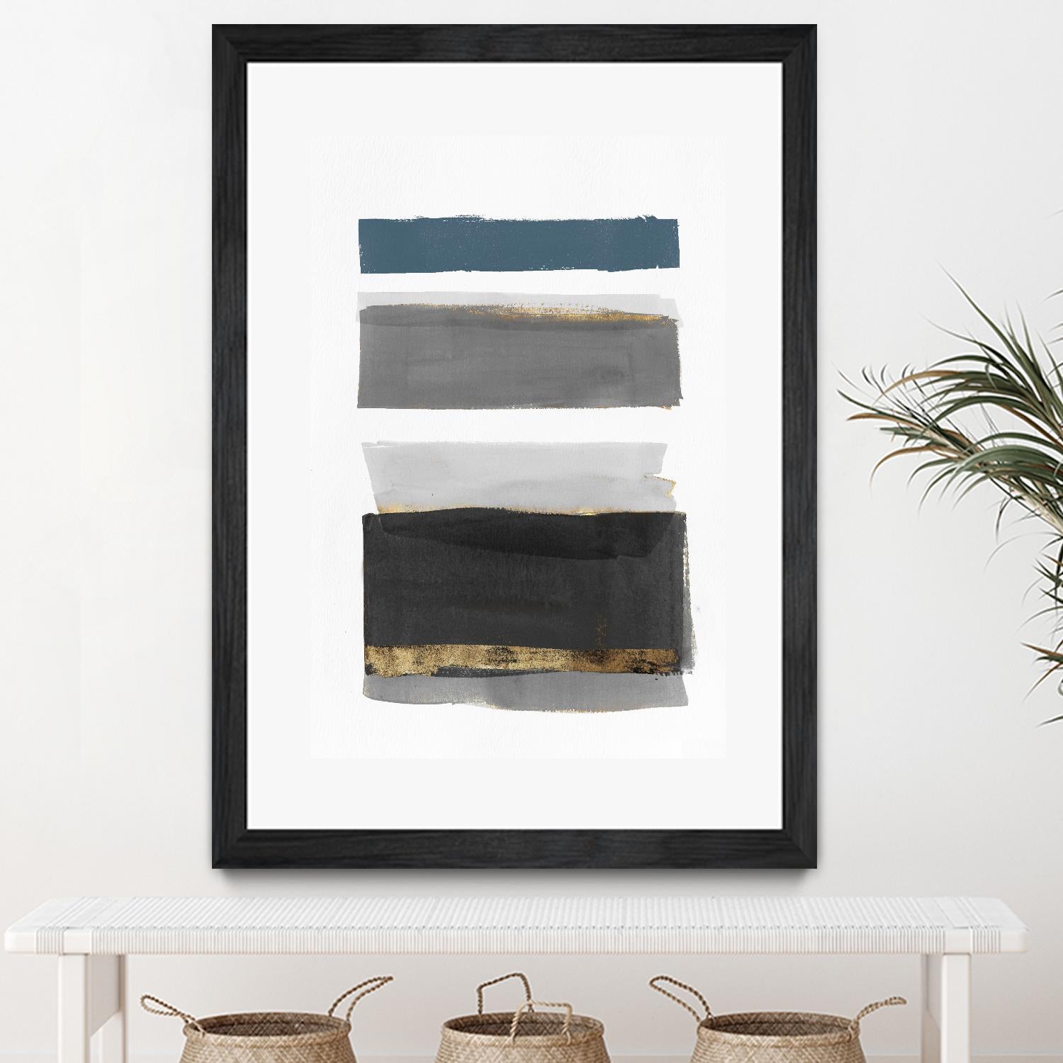 Stacked Stripes II by PI  Studio on GIANT ART - gold shapes