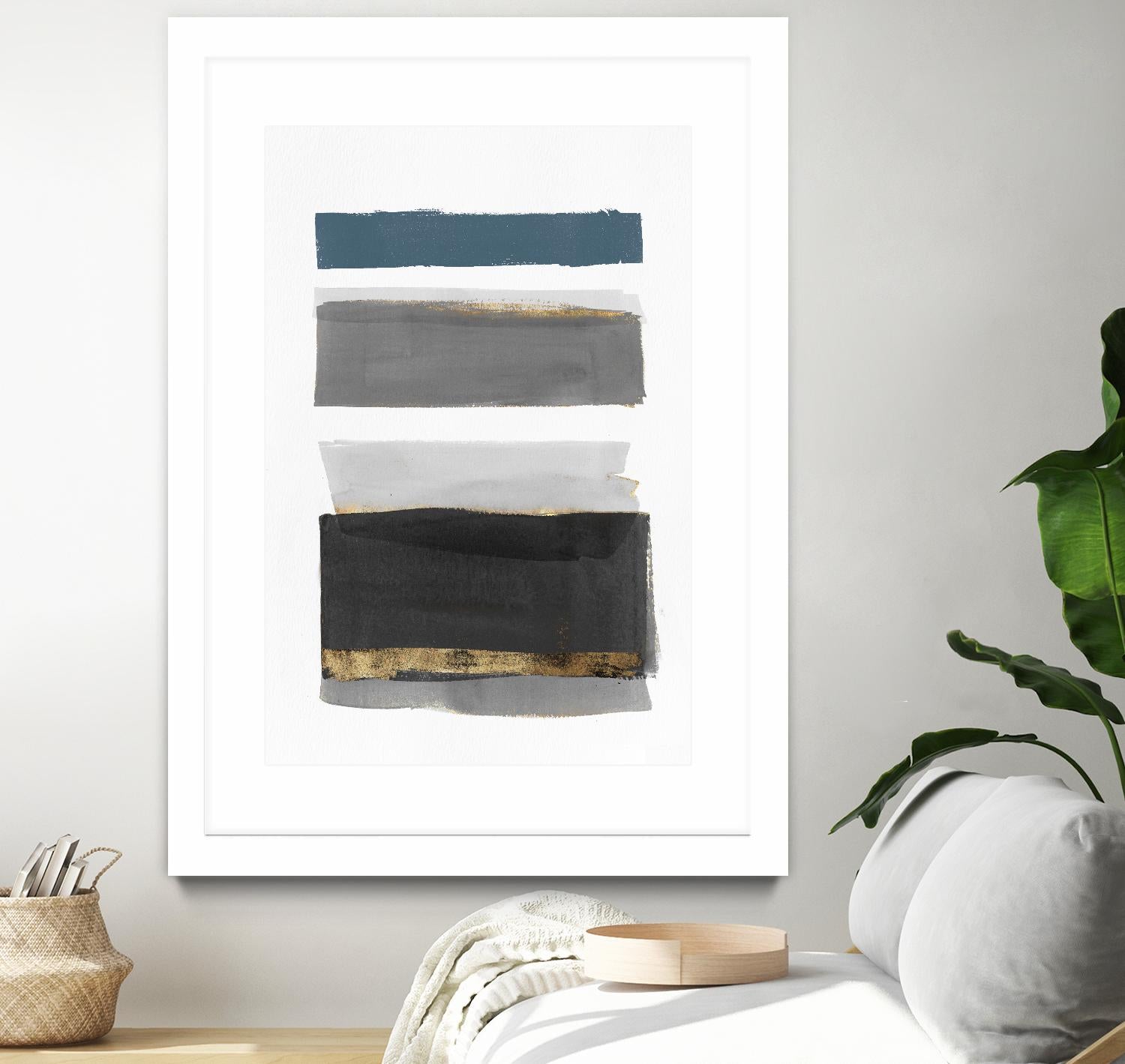 Stacked Stripes II by PI  Studio on GIANT ART - gold shapes