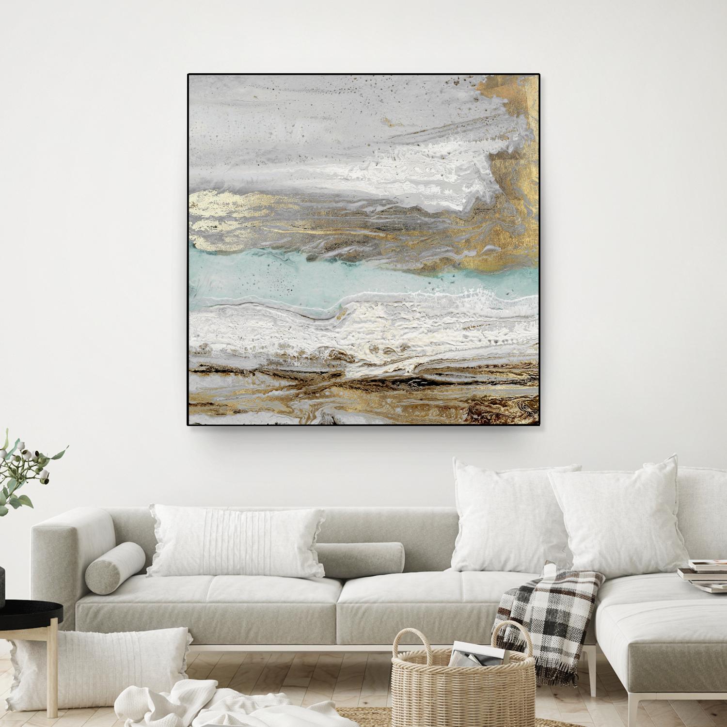 Playa Secreto II Teal Version by Wendy Kroeker on GIANT ART - blue abstract