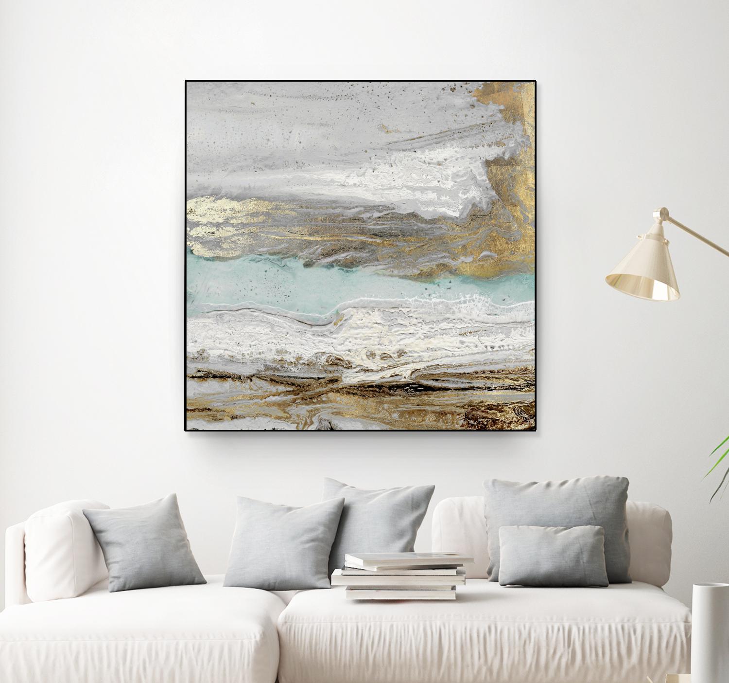 Playa Secreto II Teal Version by Wendy Kroeker on GIANT ART - blue abstract