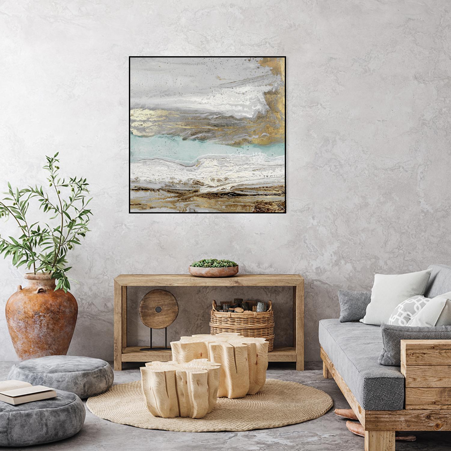 Playa Secreto II Teal Version by Wendy Kroeker on GIANT ART - blue abstract