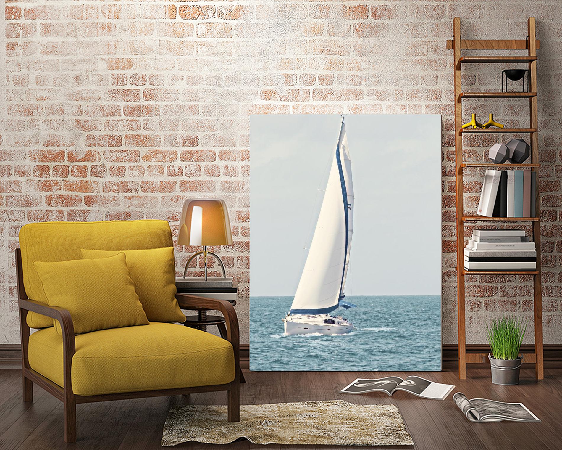 Sailboat In The Ocean by Kathy Mansfield on GIANT ART - coastal 