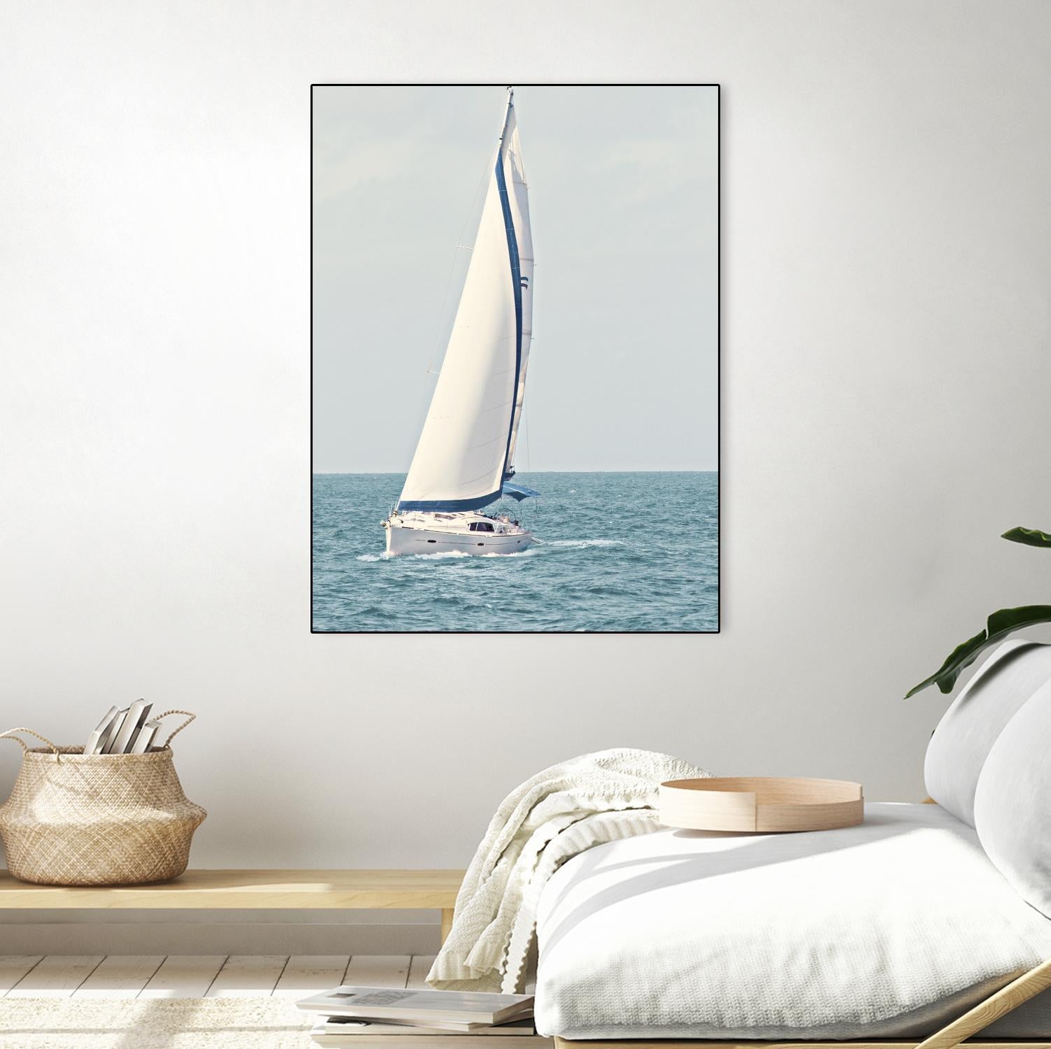 Sailboat In The Ocean by Kathy Mansfield on GIANT ART - coastal 