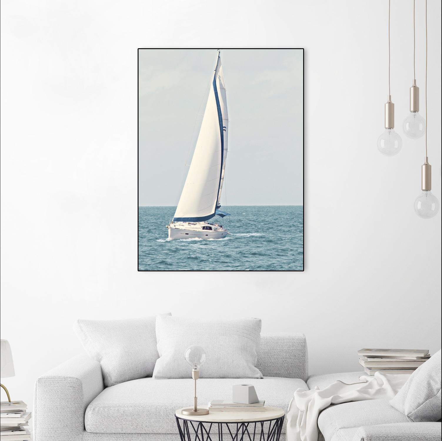 Sailboat In The Ocean by Kathy Mansfield on GIANT ART - coastal 