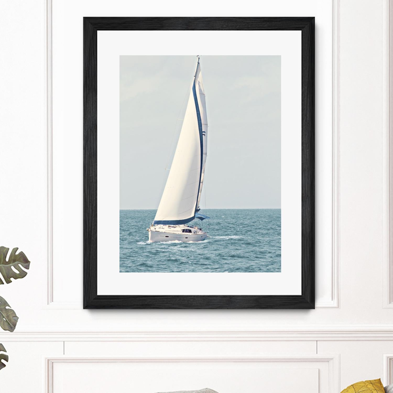Sailboat In The Ocean by Kathy Mansfield on GIANT ART - coastal 