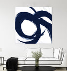 Navy Circular Strokes II by Megan Morris on GIANT ART - white black & white 