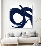 Navy Circular Strokes II by Megan Morris on GIANT ART - white black & white 