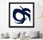 Navy Circular Strokes II by Megan Morris on GIANT ART - white black & white 