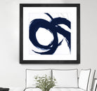 Navy Circular Strokes II by Megan Morris on GIANT ART - white black & white 