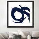 Navy Circular Strokes II by Megan Morris on GIANT ART - white black & white 