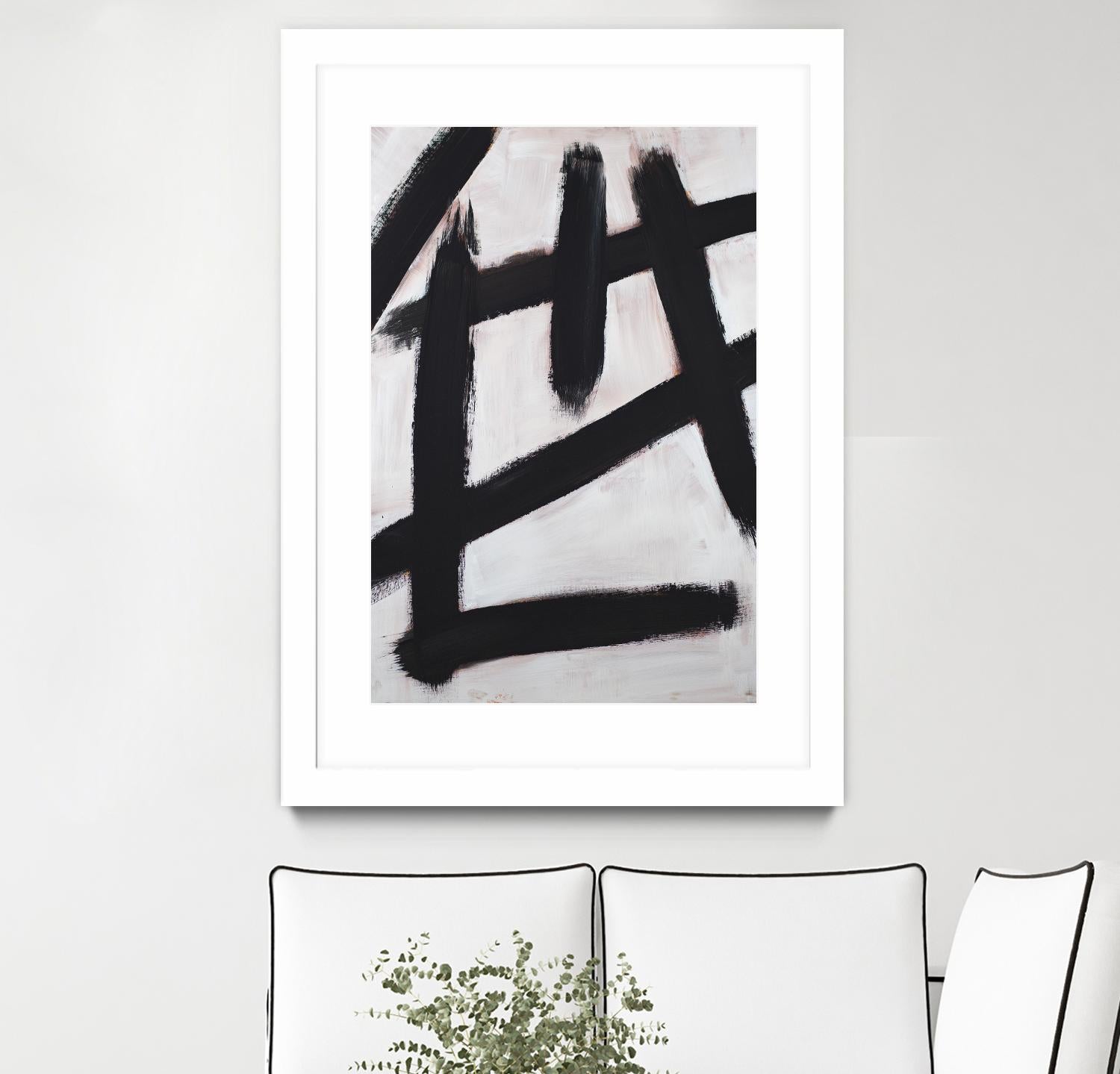 Ink Strokes by Walt Johnson on GIANT ART - black black & white 