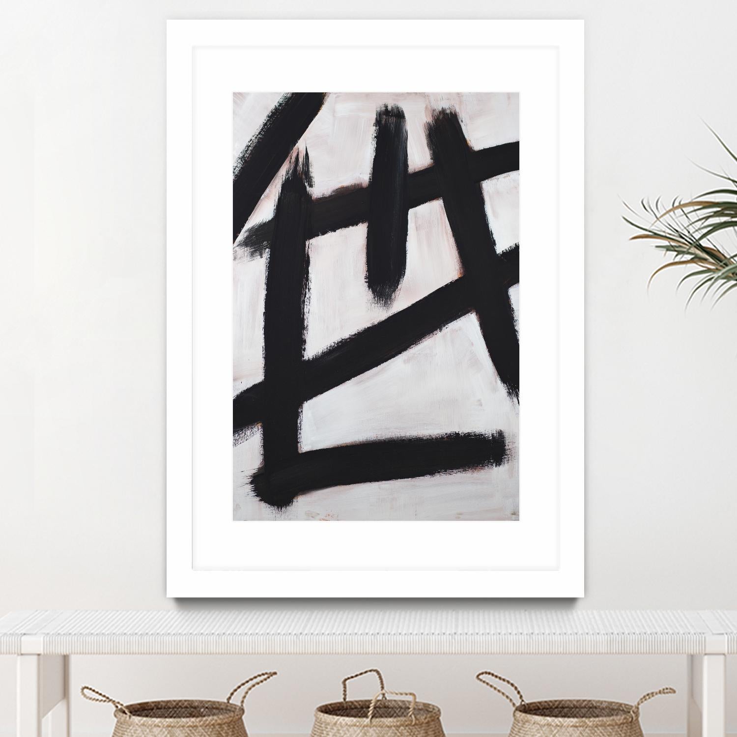 Ink Strokes by Walt Johnson on GIANT ART - black black & white 