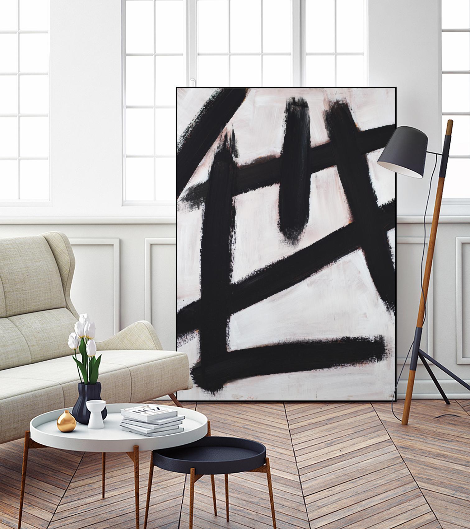 Ink Strokes by Walt Johnson on GIANT ART - black black & white 