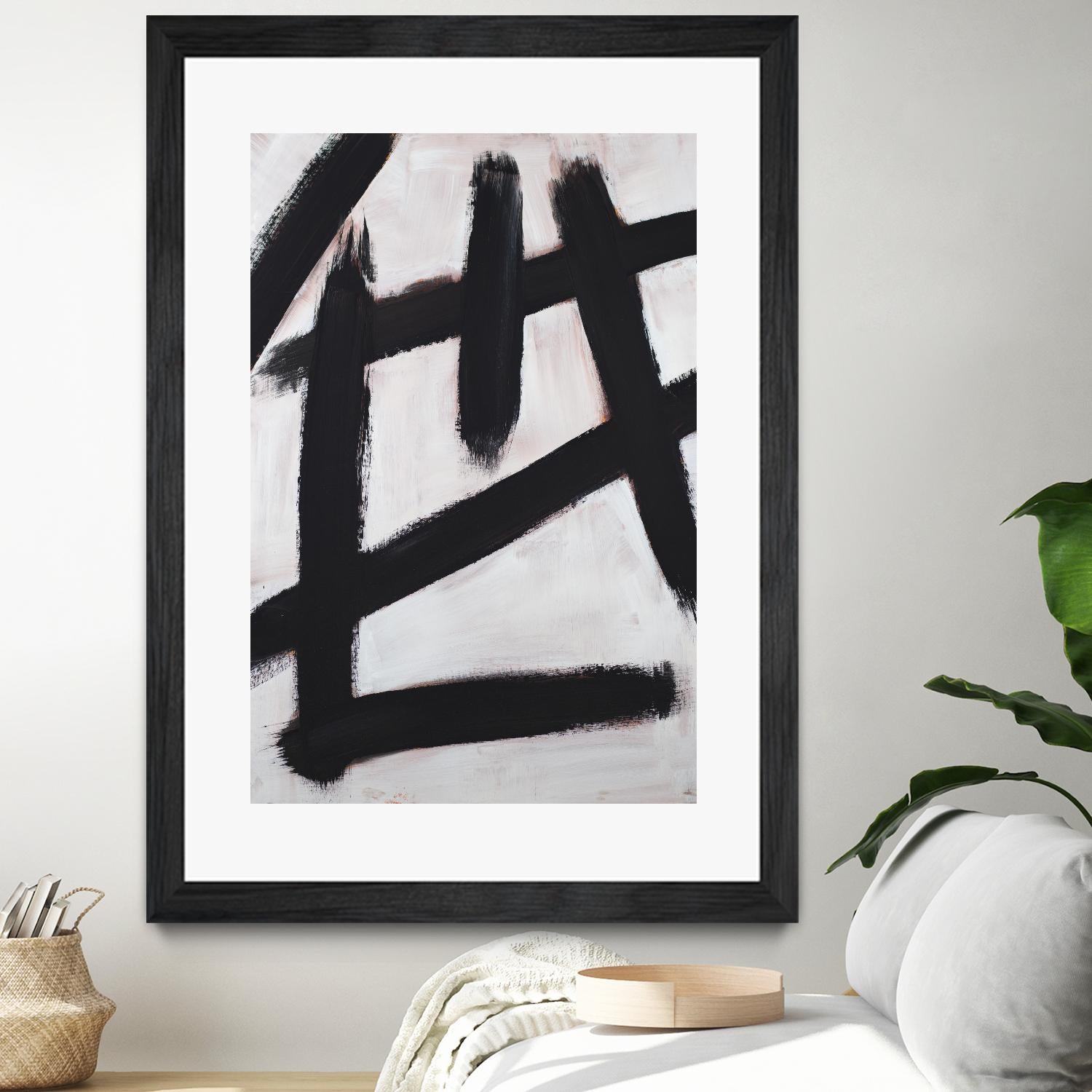 Ink Strokes by Walt Johnson on GIANT ART - black black & white 