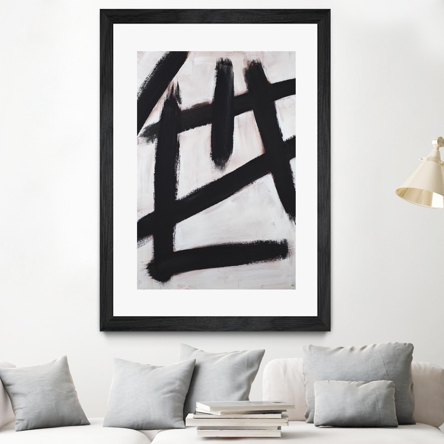 Ink Strokes by Walt Johnson on GIANT ART - black black & white 