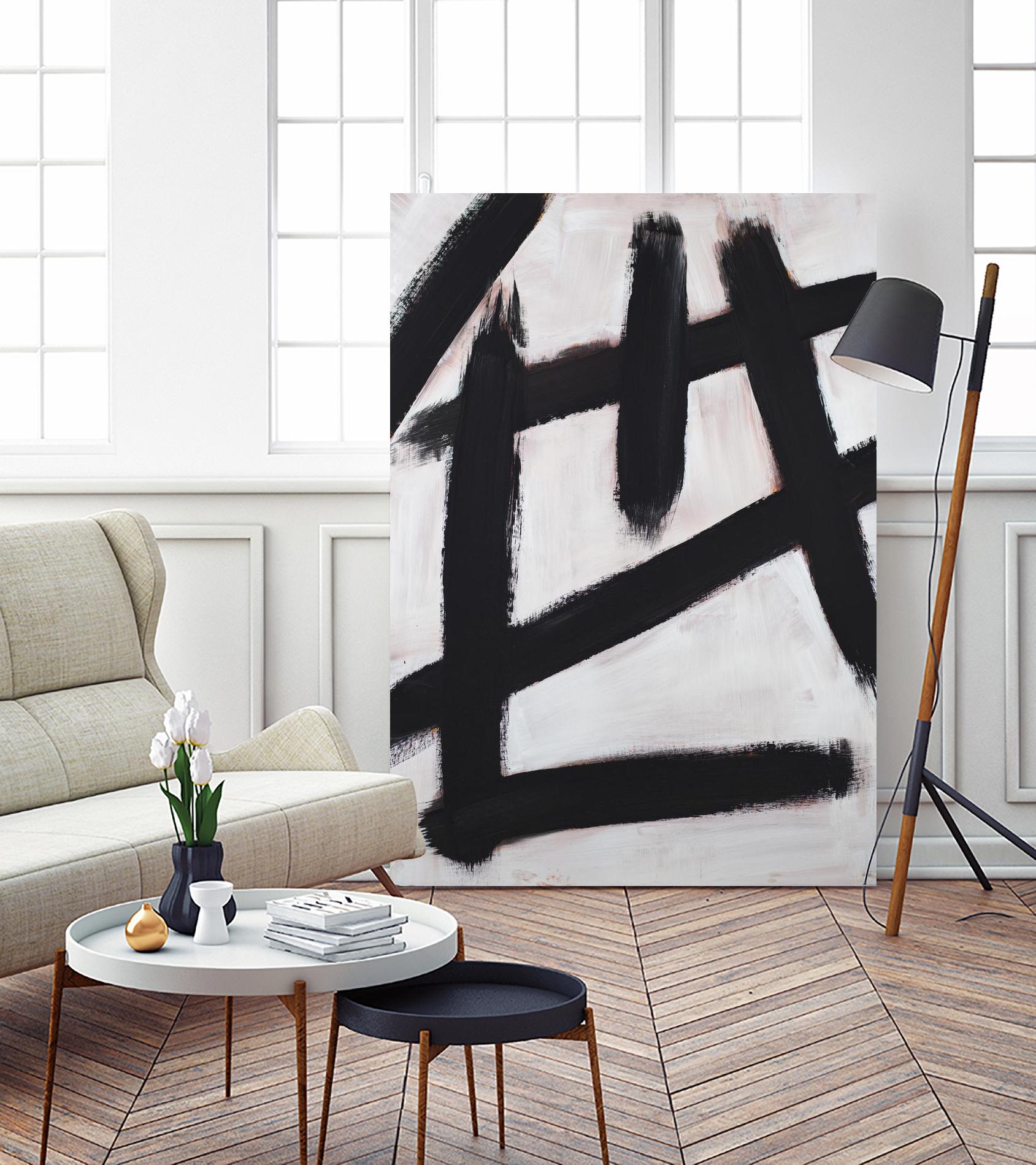 Ink Strokes by Walt Johnson on GIANT ART - black black & white 