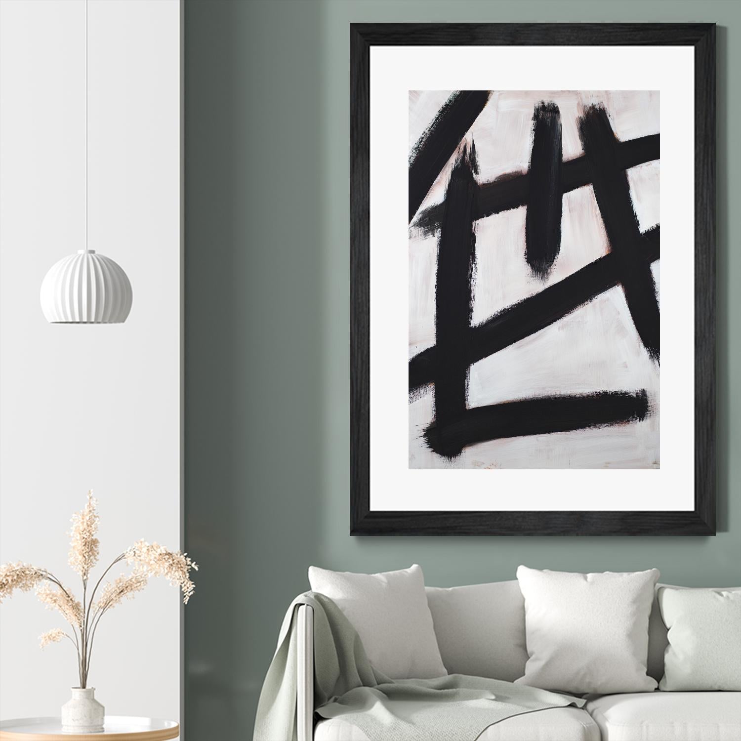 Ink Strokes by Walt Johnson on GIANT ART - black black & white 