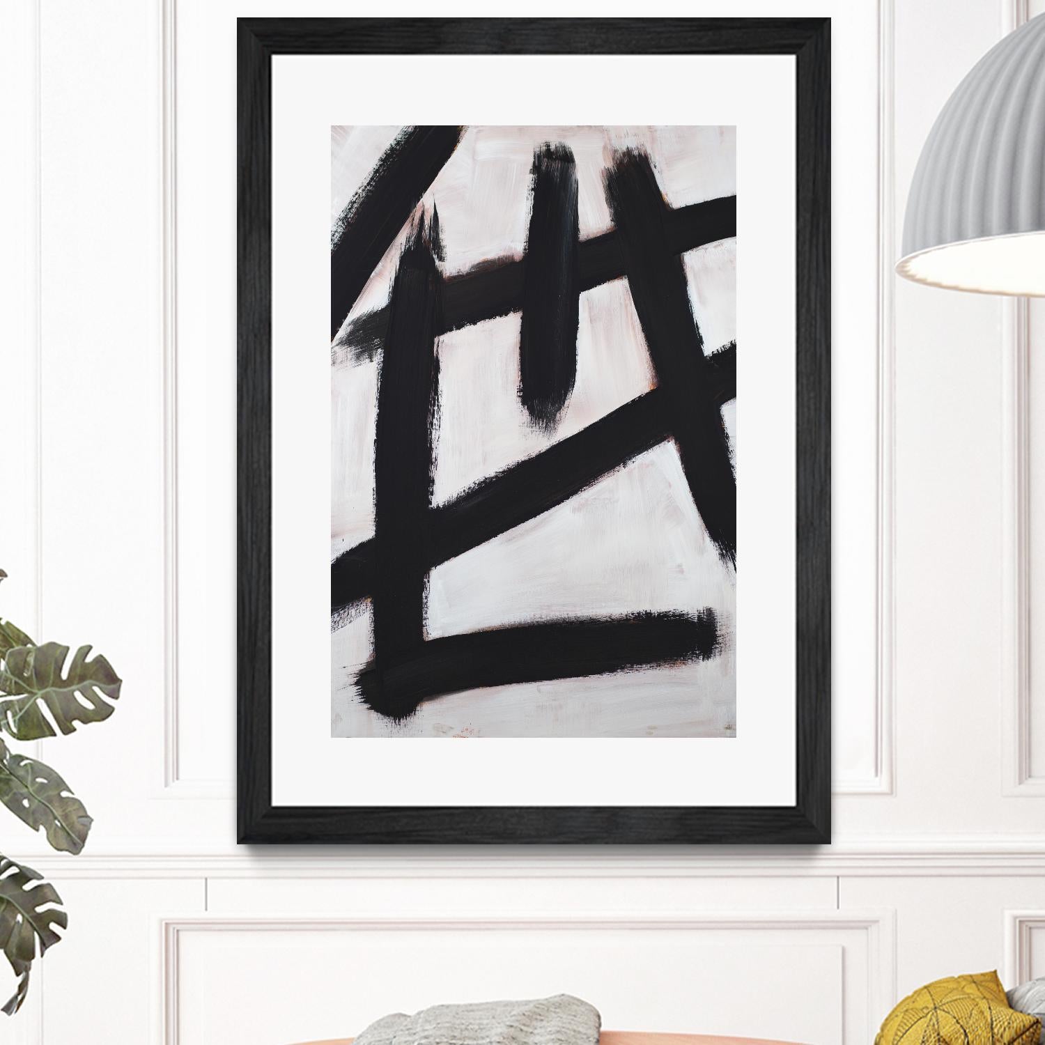 Ink Strokes by Walt Johnson on GIANT ART - black black & white 