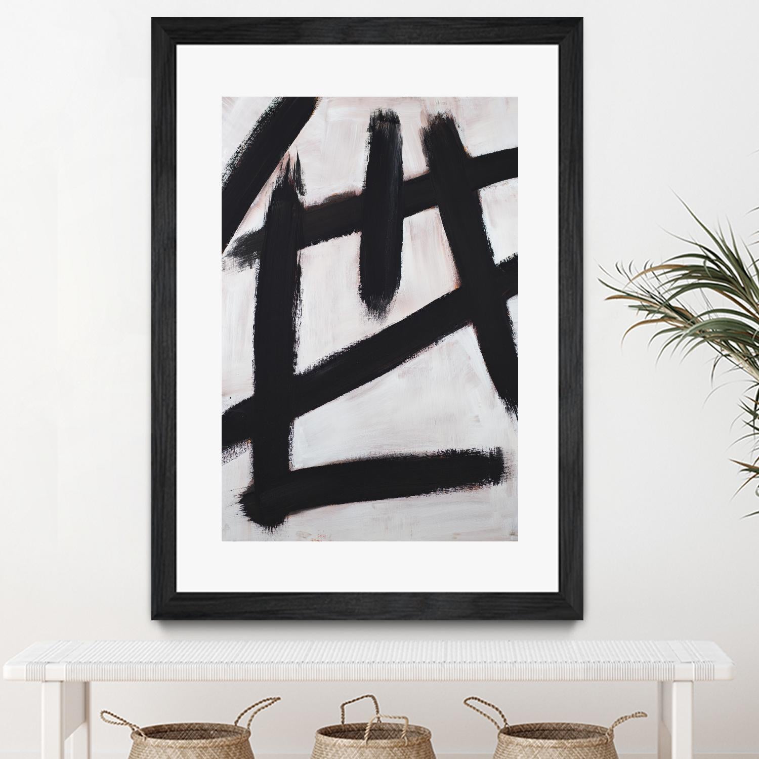 Ink Strokes by Walt Johnson on GIANT ART - black black & white 