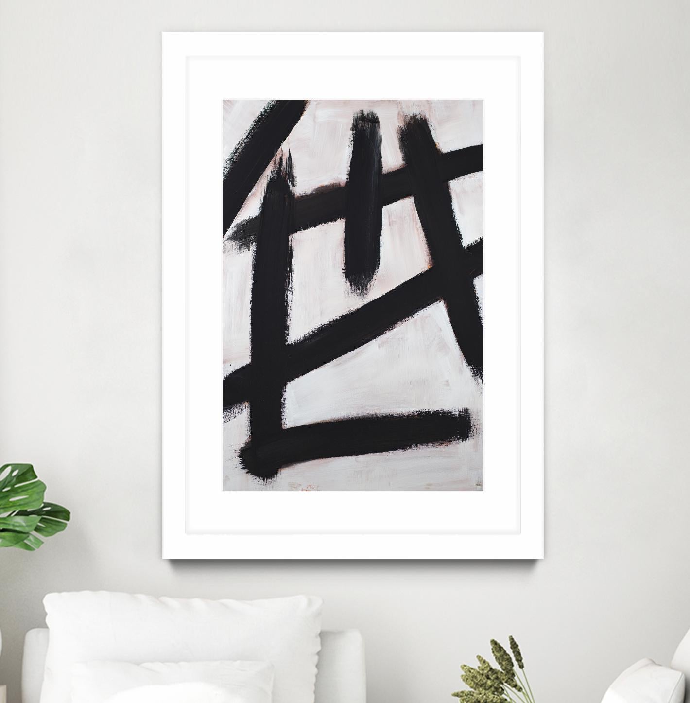 Ink Strokes by Walt Johnson on GIANT ART - black black & white 