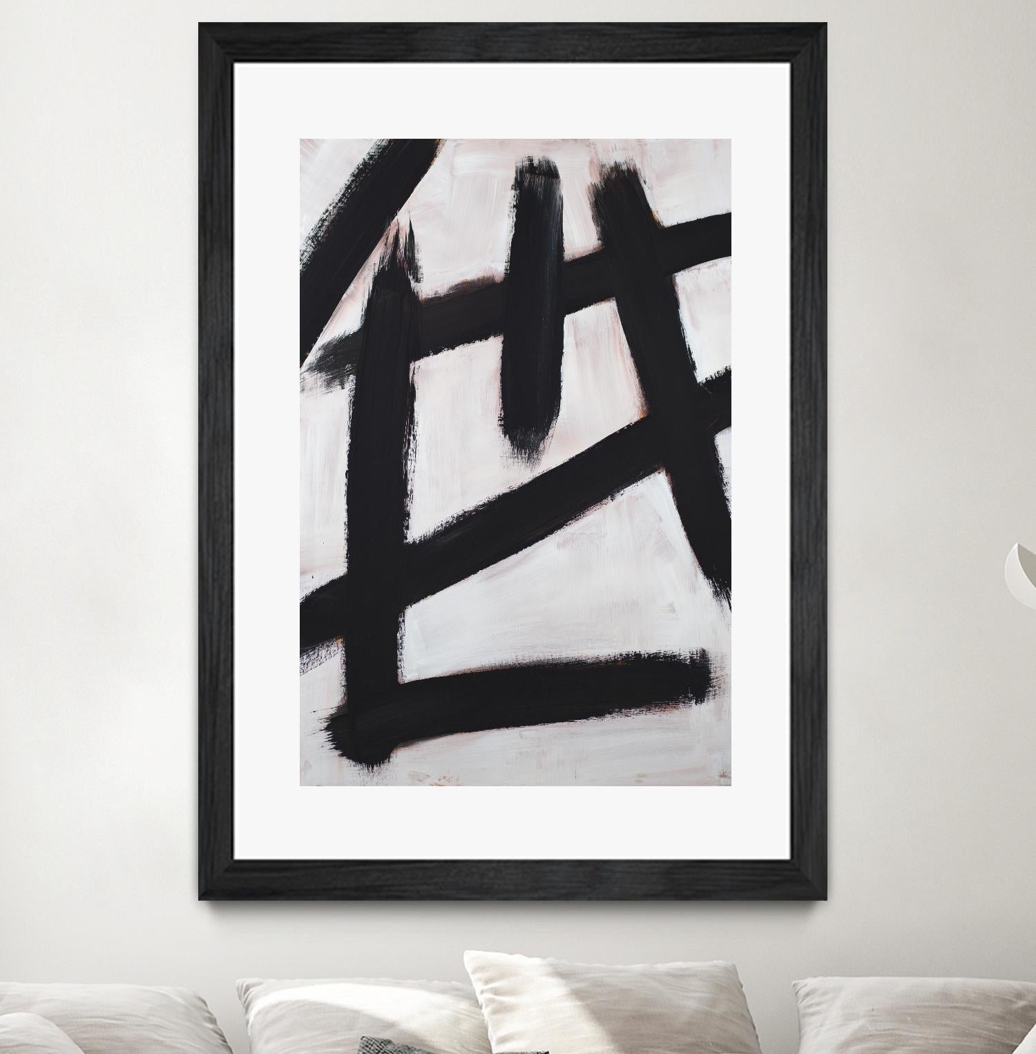 Ink Strokes by Walt Johnson on GIANT ART - black black & white 