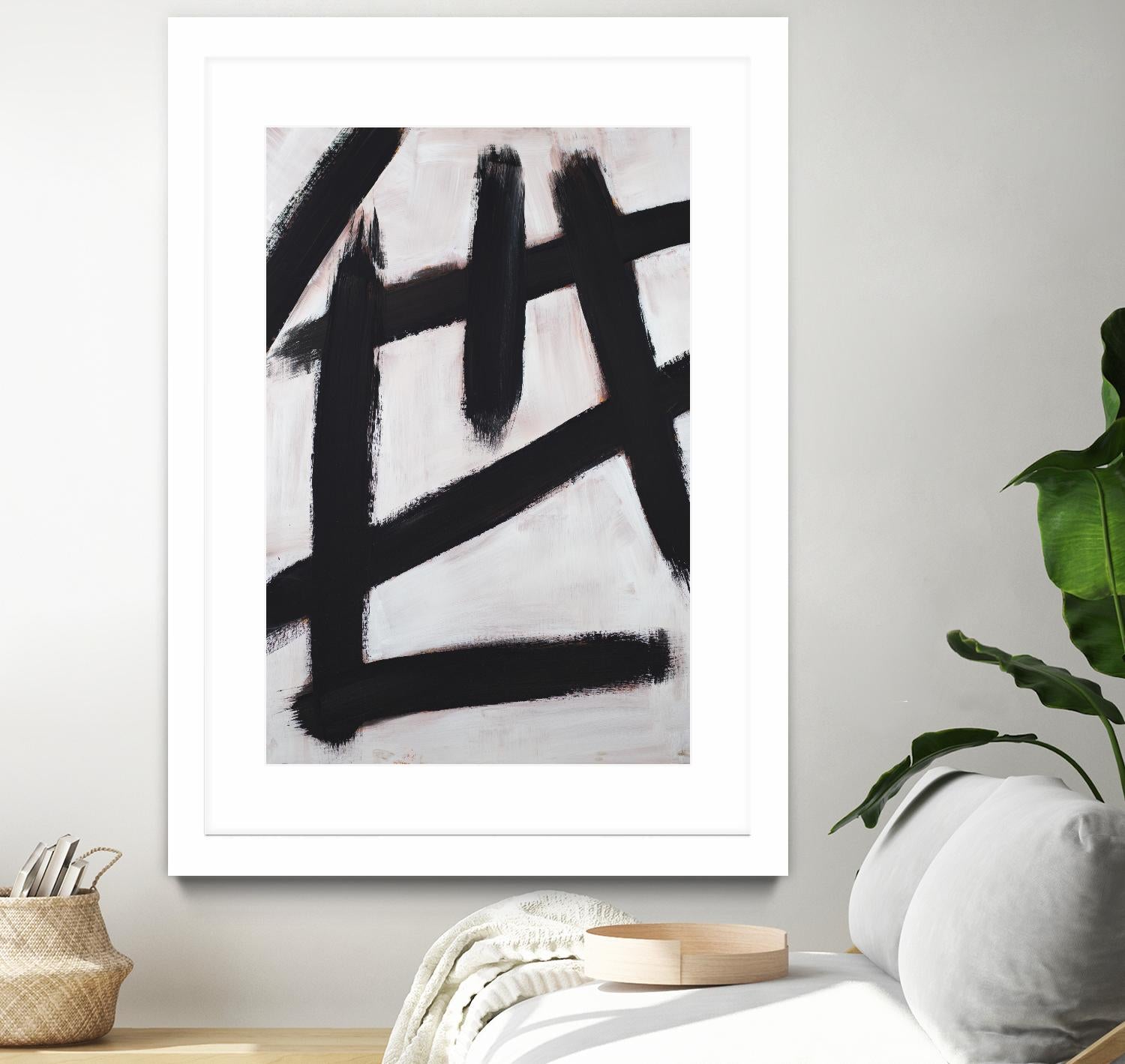 Ink Strokes by Walt Johnson on GIANT ART - black black & white 