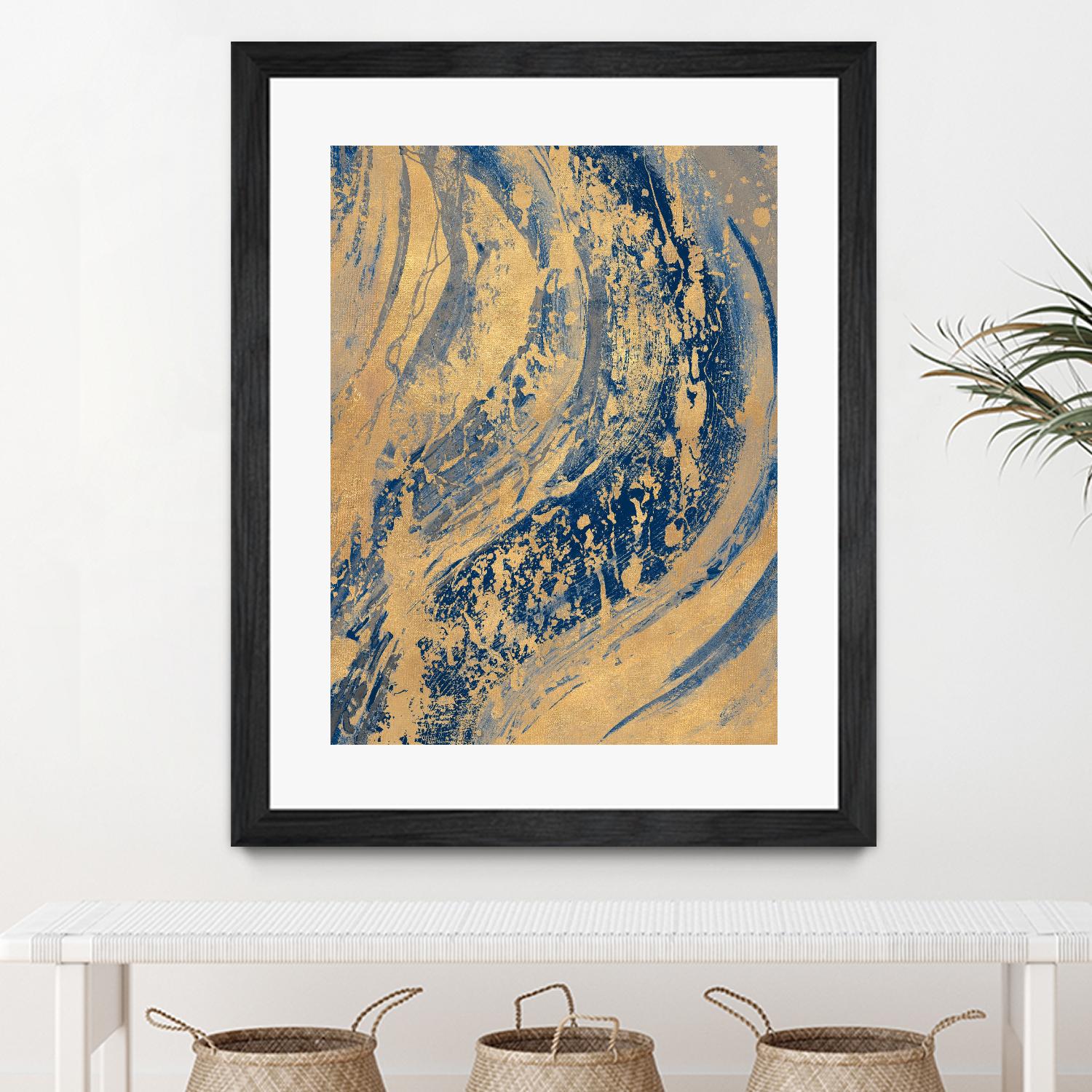 Blue And Gold Wave by Patricia Pinto on GIANT ART - abstract 