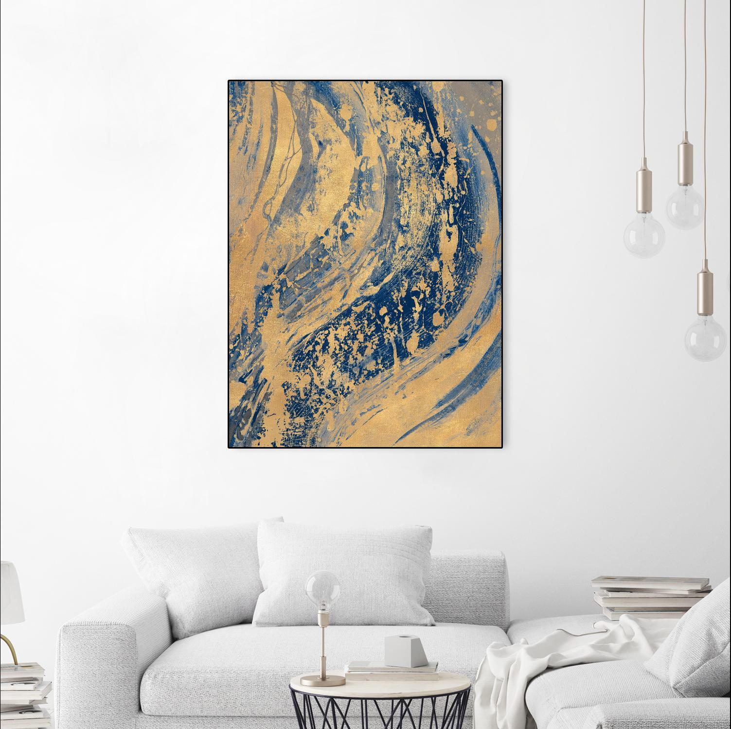 Blue And Gold Wave by Patricia Pinto on GIANT ART - abstract 