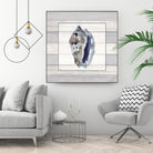 Muted Blue Conch on Wood by Lanie Loreth on GIANT ART - coastal 