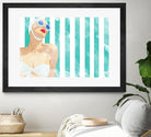 Bathing Beauty On Teal Towel by Jen Bucheli on GIANT ART - figurative coastal