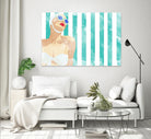 Bathing Beauty On Teal Towel by Jen Bucheli on GIANT ART - figurative coastal