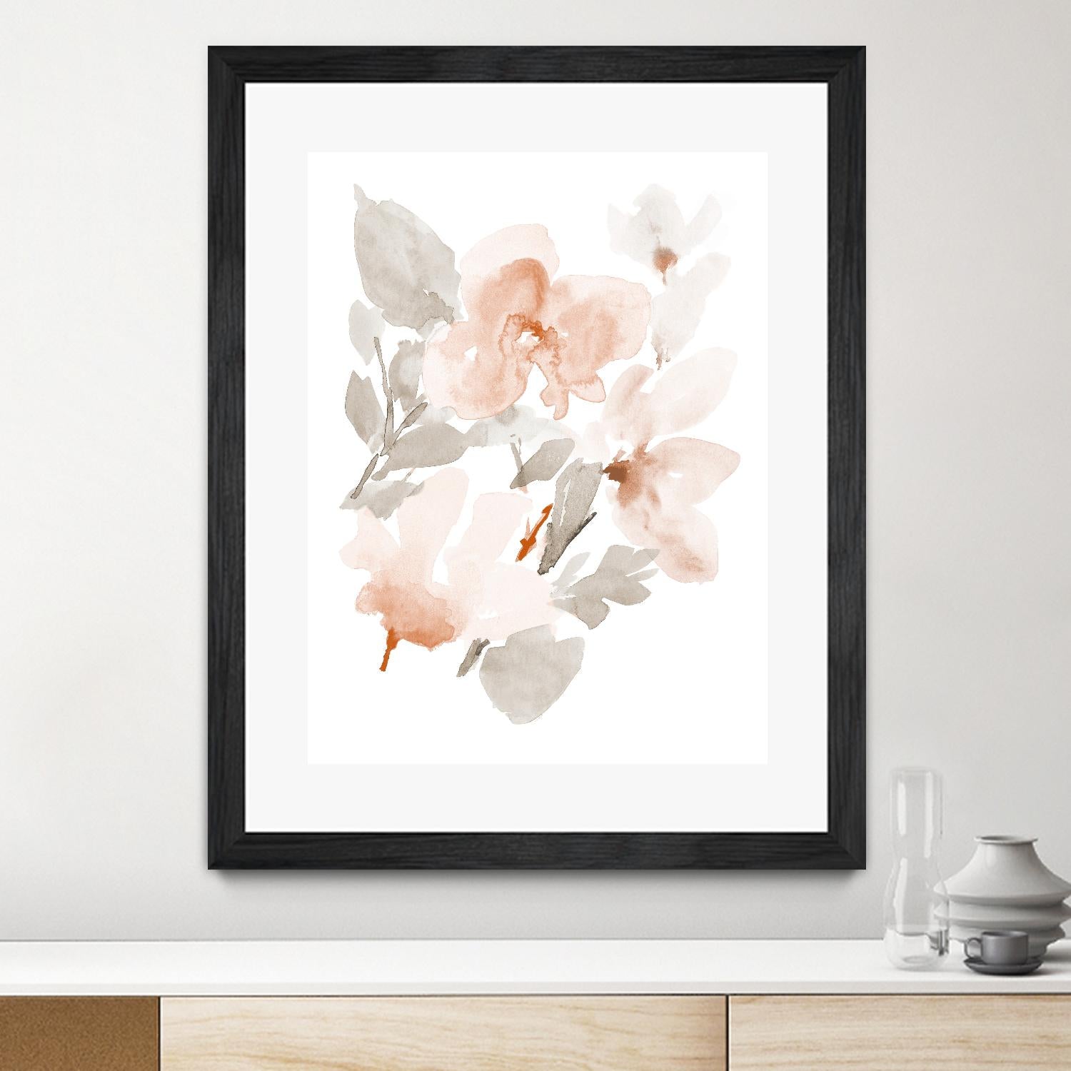 Peach Tranquil Florals II by Lanie Loreth on GIANT ART - peach floral