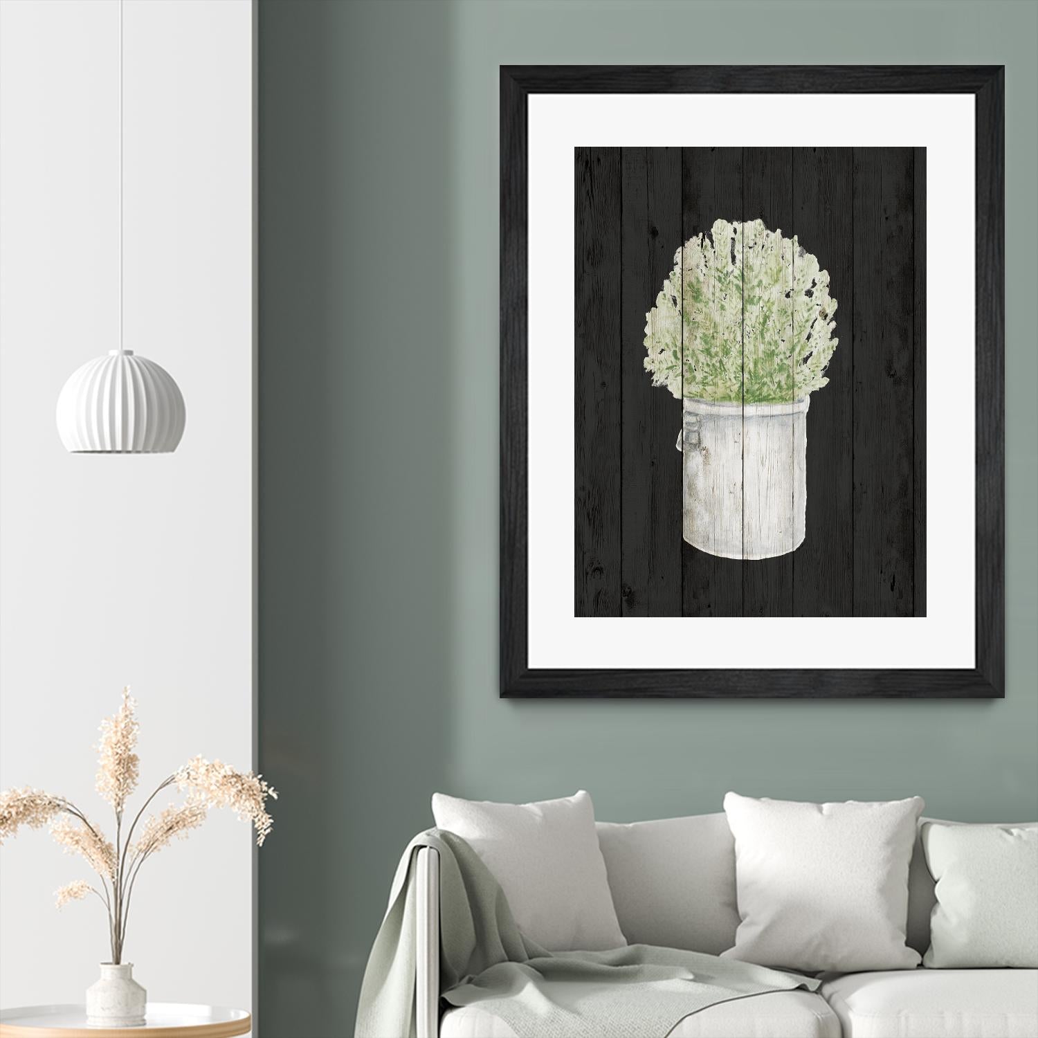 Herbs on Black Wood II by Janice Gaynor on GIANT ART - farm 