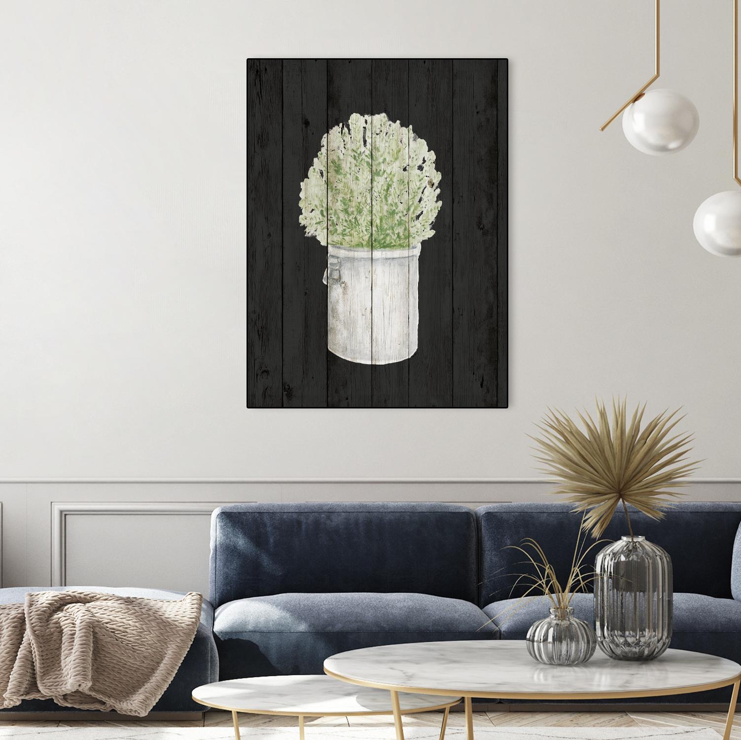 Herbs on Black Wood II by Janice Gaynor on GIANT ART - farm 