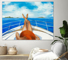 Off The Catalina Coast by Liz Jardine on GIANT ART - blues coastal boat