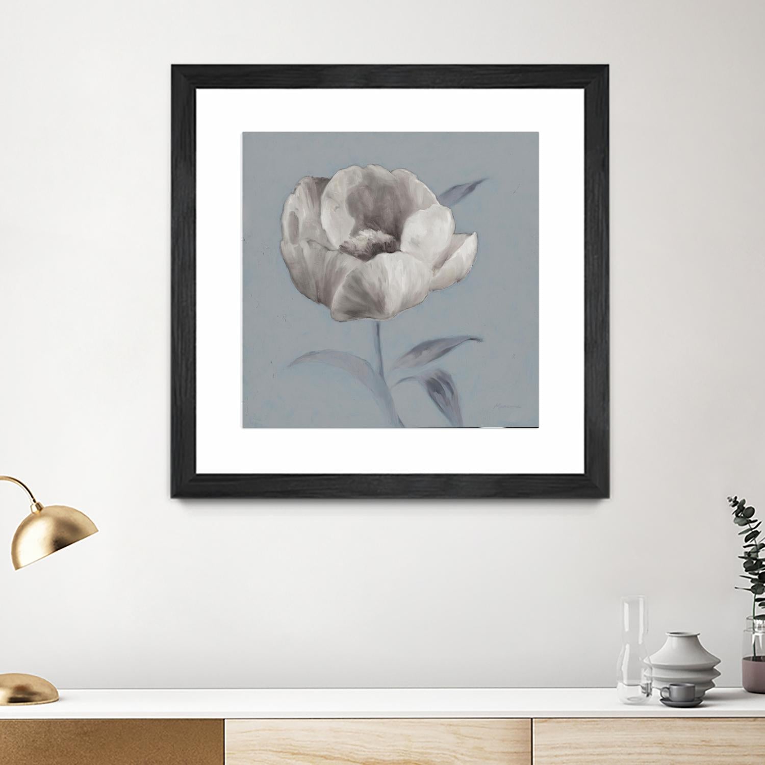 FLORAL SYMPOSIUM I by JUIANNE MARCOUX on GIANT ART - blue floral floral
